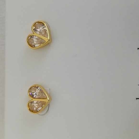 New kate spade Rock Solid Crystal Heart Stud Earrings - Picture 2 of 7